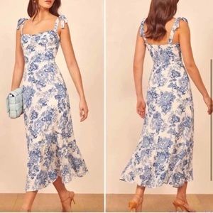 Reformation Nikita Dress Blue Floral